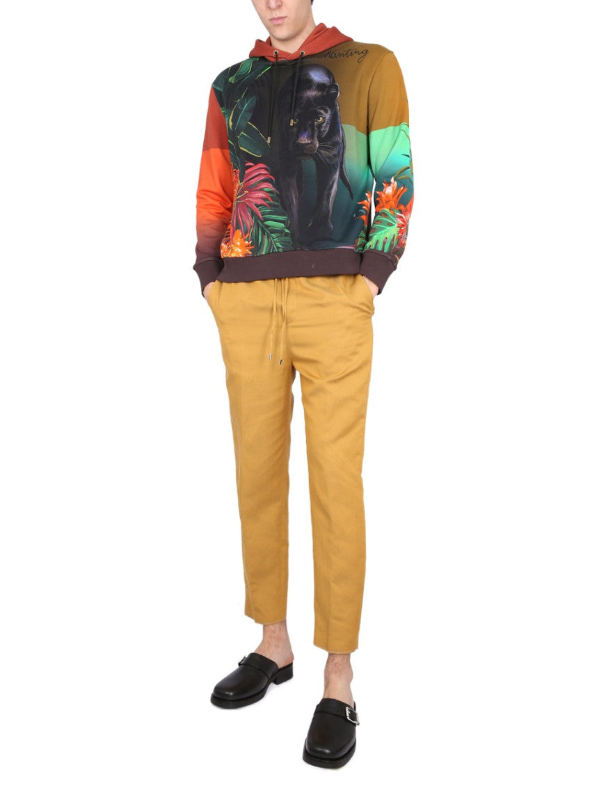Yellow Solid Drawstring Pants 2