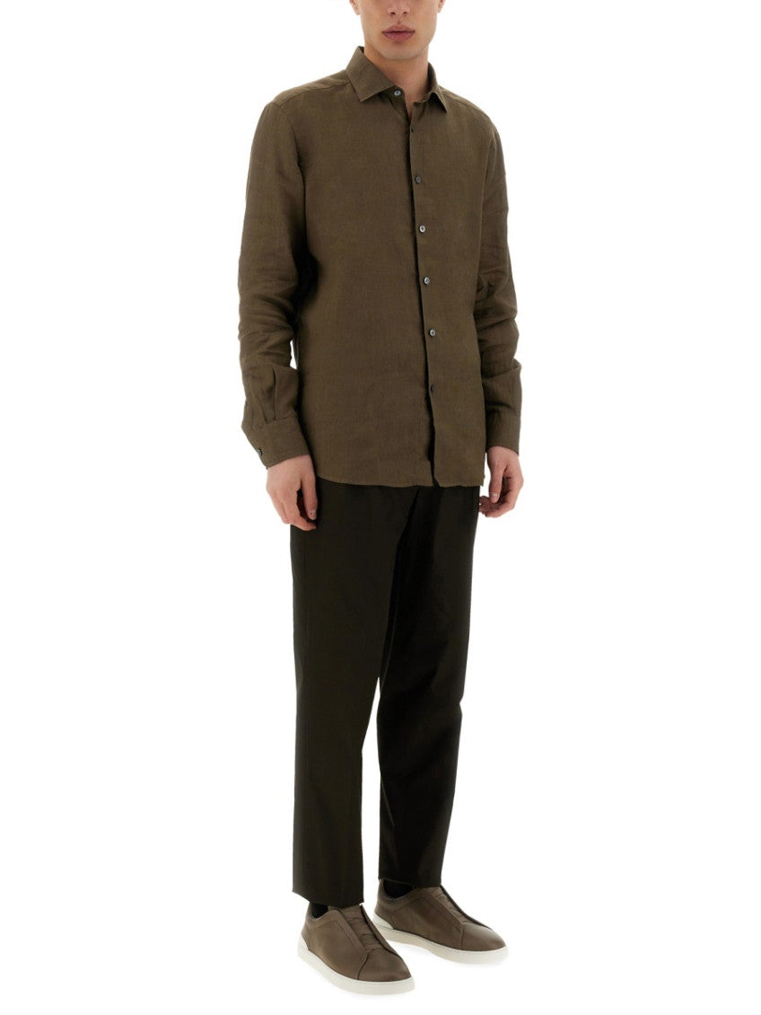 Dark Brown Regular Pants 2