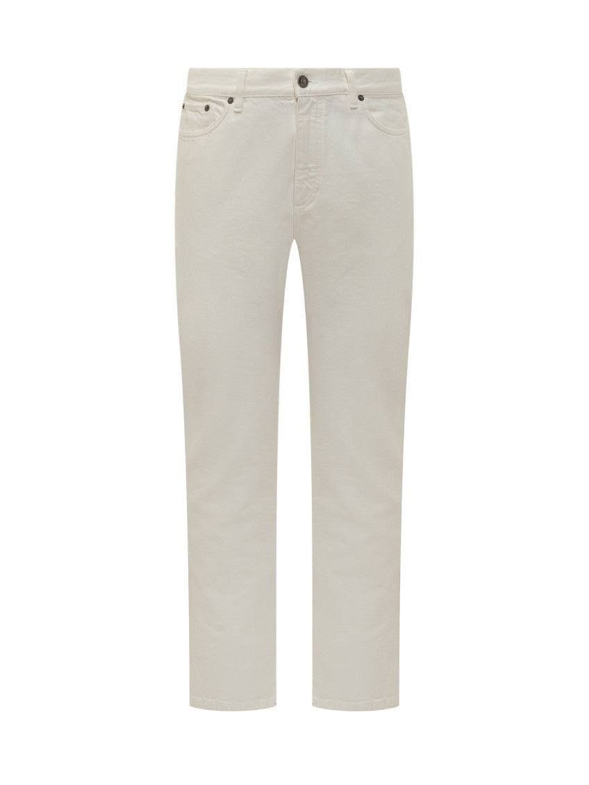 White Mid Rise Jeans 1