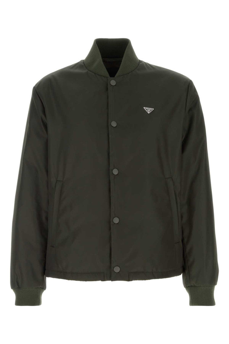 Dark Green Logo Bomber Jacket 1