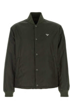 Dark Green Logo Bomber Jacket 1