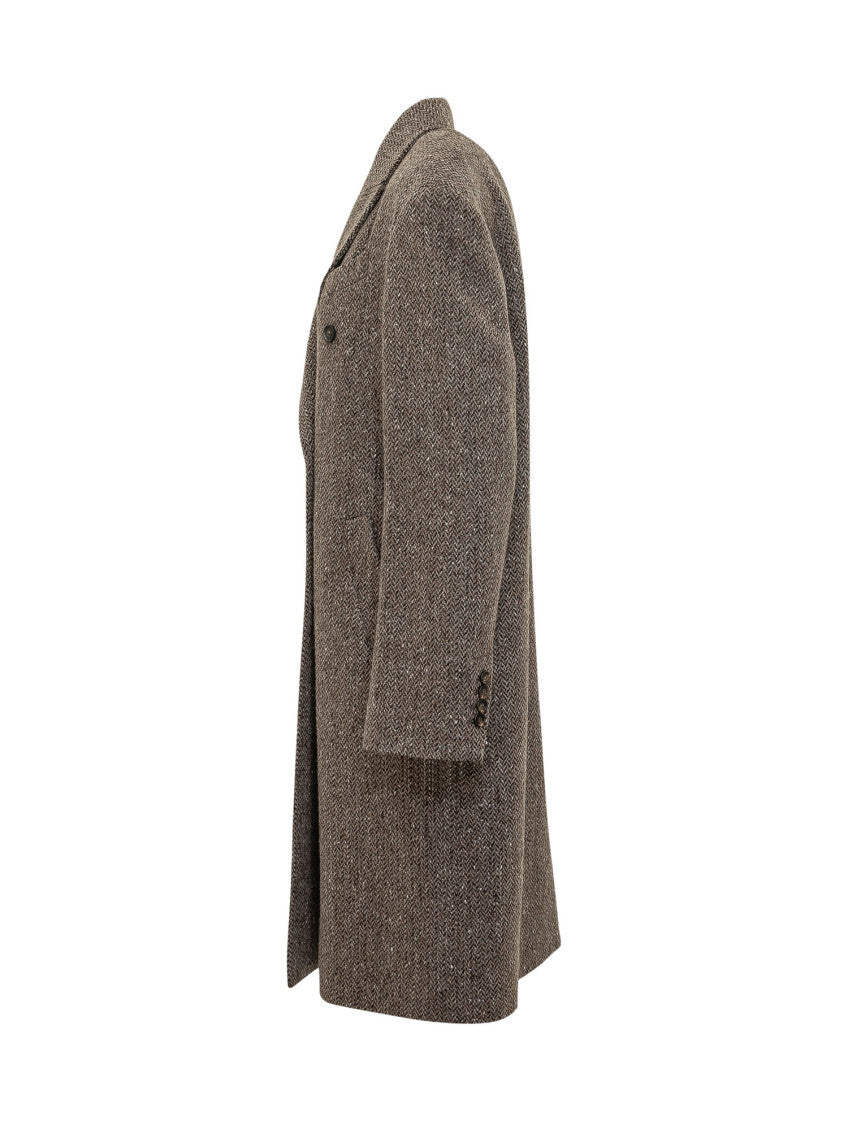 Brown Notched Lapel Trench Coat 3