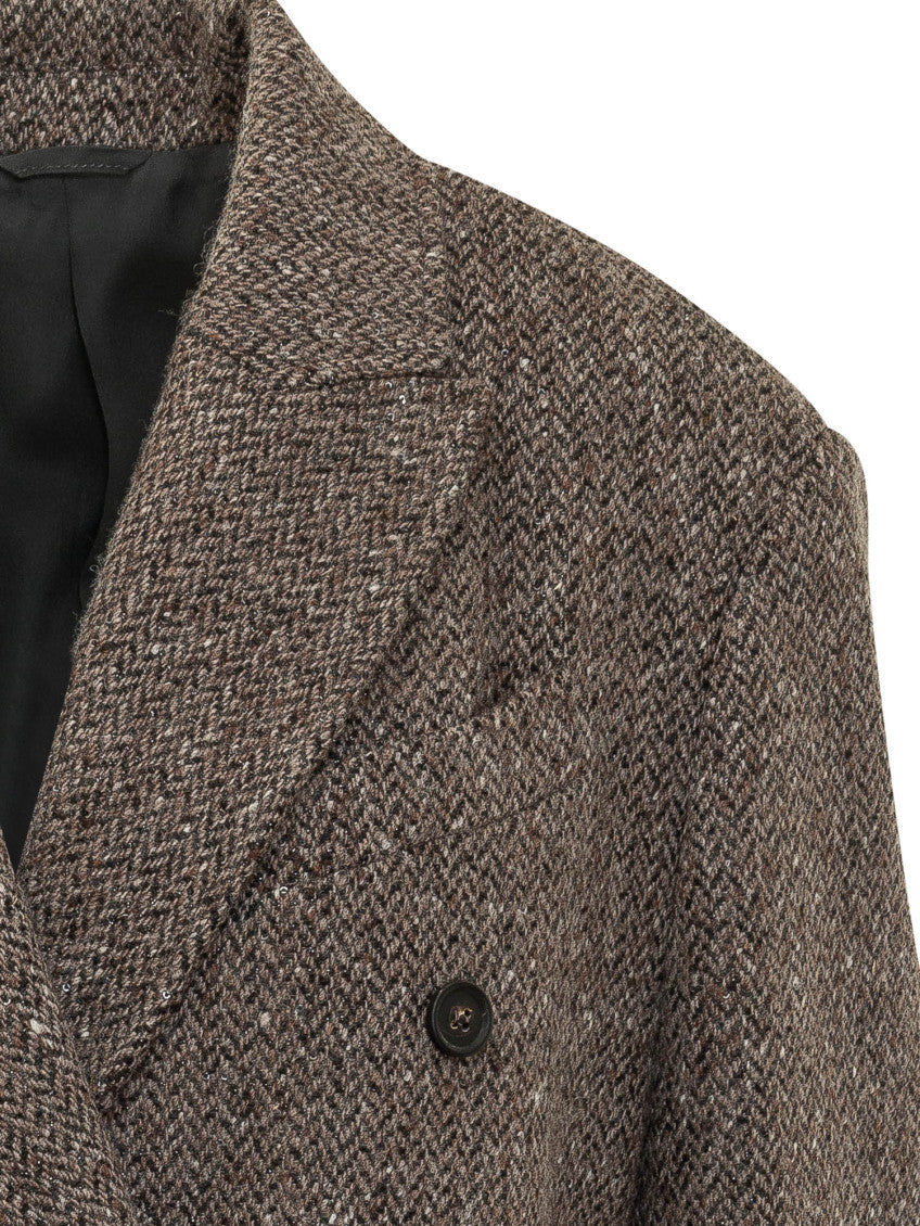 Brown Notched Lapel Trench Coat 4