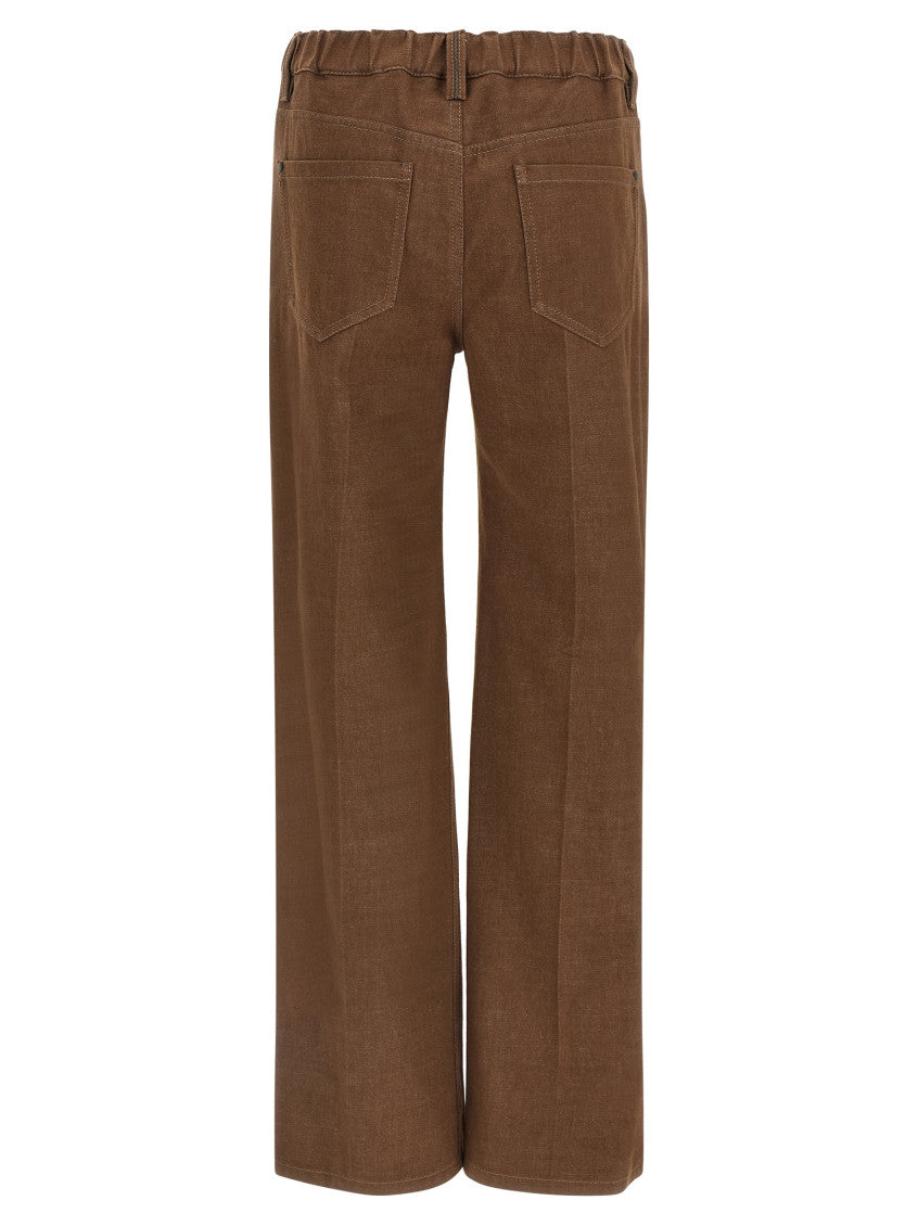 Brown Straight Mid Rise Jeans 2