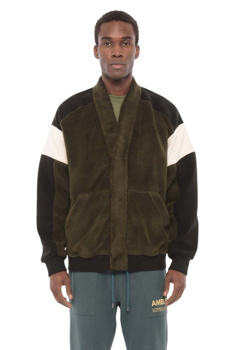 Dark Green Shawl Neck Sweater 1