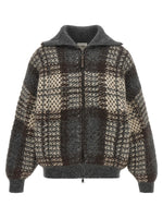 Grey Plaid Shirt Collar Jacket 1