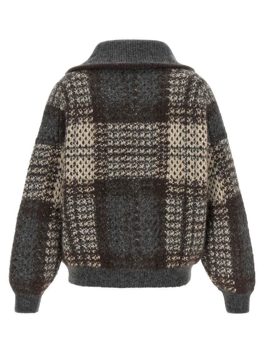 Grey Plaid Shirt Collar Jacket 2