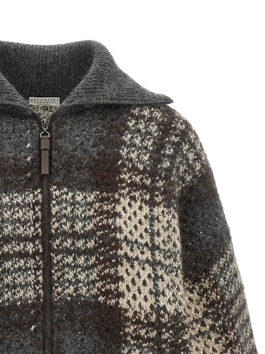 Grey Plaid Shirt Collar Jacket 3