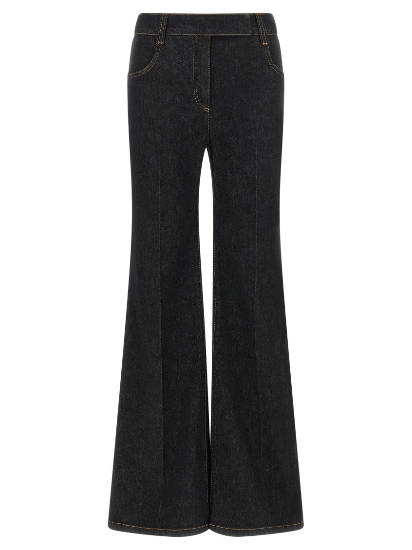 Blue Flared High Rise Jeans 1