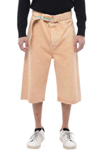 Beige Loose Solid Shorts 1
