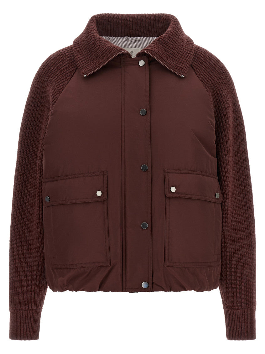 Maroon Solid Shirt Collar Jacket 1