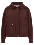 Maroon Solid Shirt Collar Jacket 1