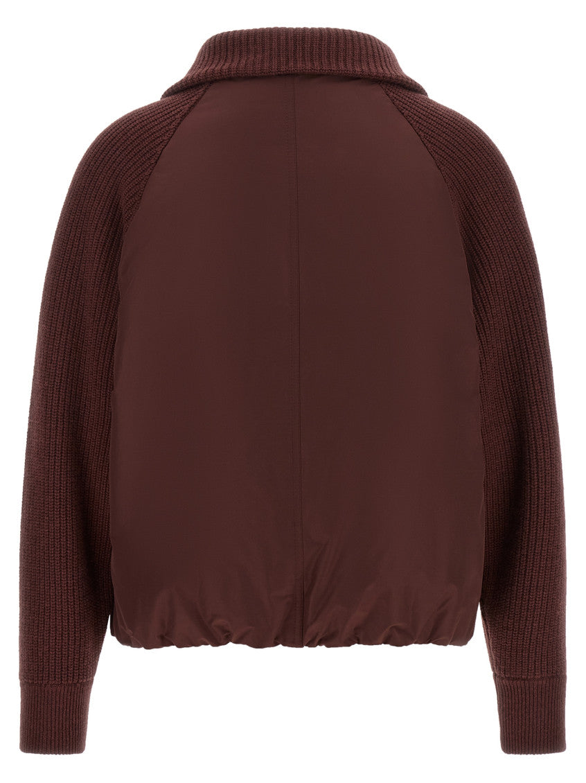 Maroon Solid Shirt Collar Jacket 2