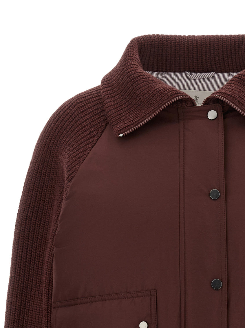 Maroon Solid Shirt Collar Jacket 3