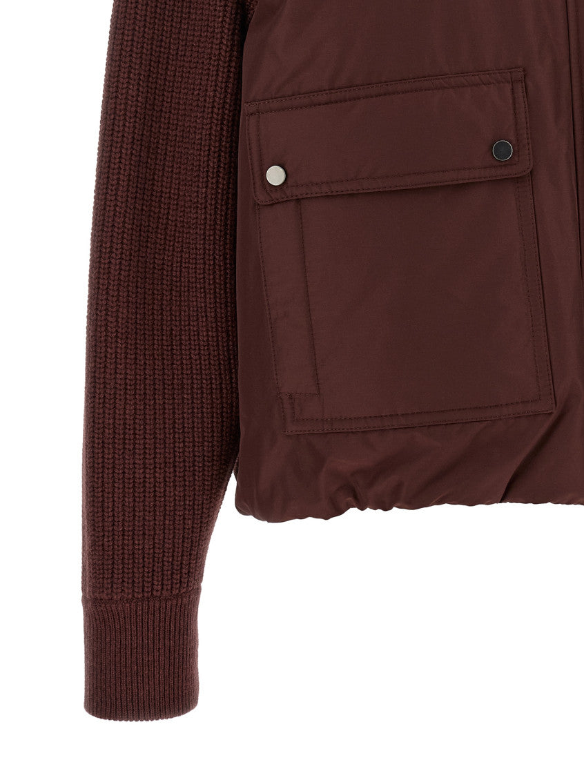 Maroon Solid Shirt Collar Jacket 4