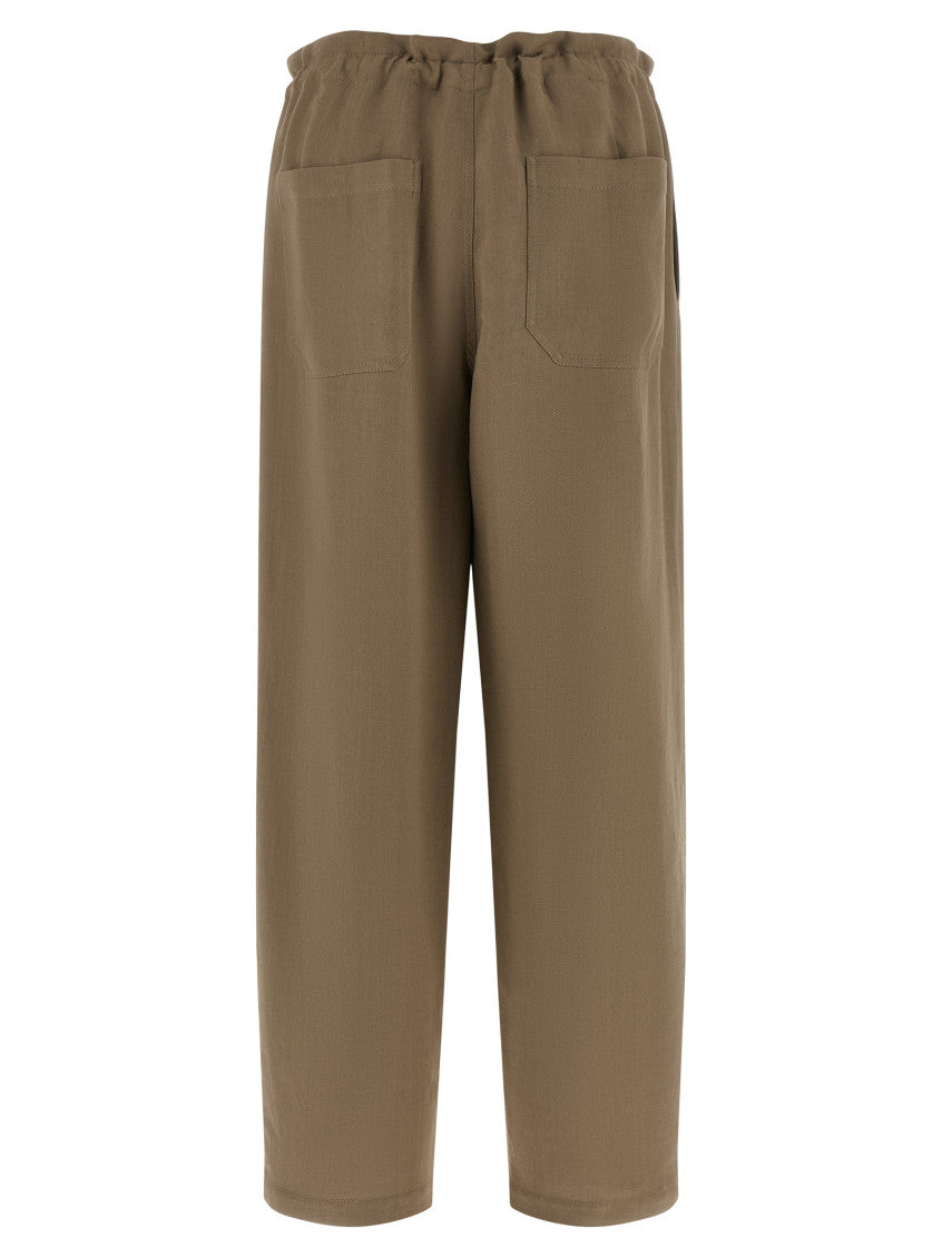 Beige Relaxed Drawstring Pants 2