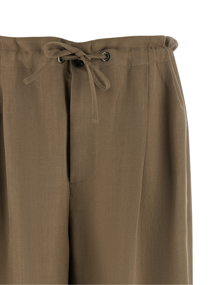Beige Relaxed Drawstring Pants 3