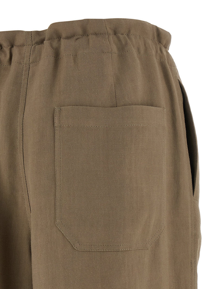 Beige Relaxed Drawstring Pants 4