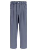 Blue Relaxed Flat Front Pants 1