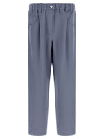 Blue Relaxed Flat Front Pants 1