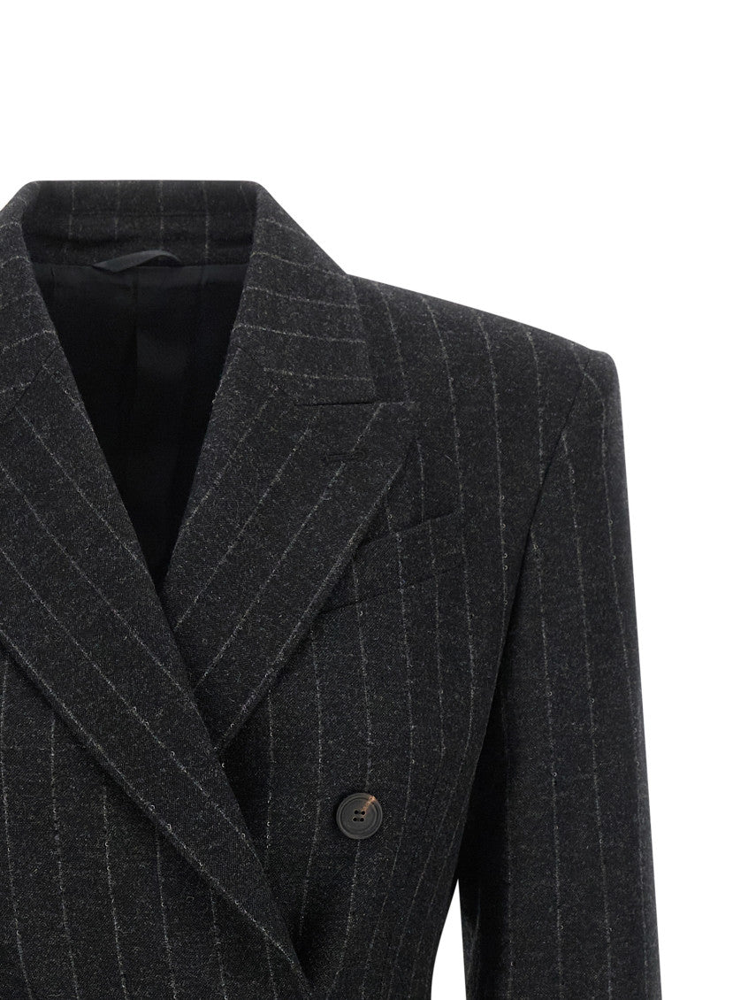 Black Stripes Peaked Lapel Blazer 3