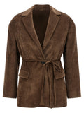 Brown Notched Lapel Blazer 1