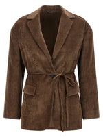 Brown Notched Lapel Blazer 1
