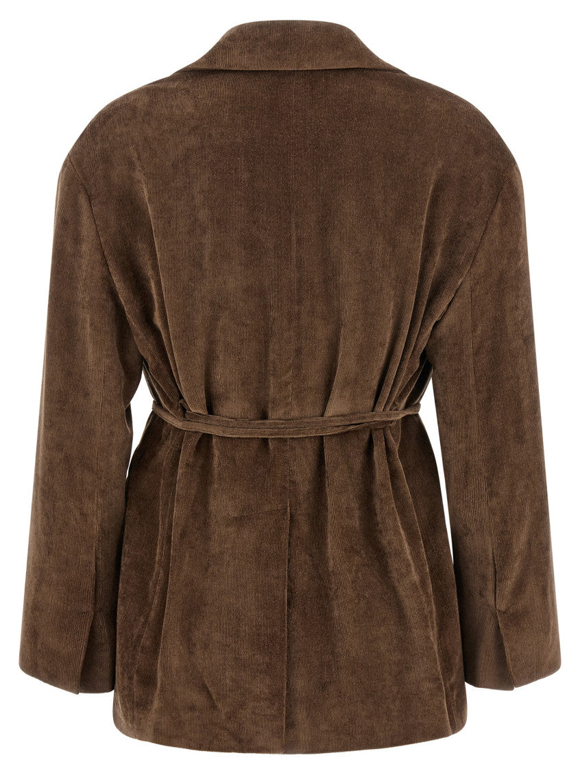 Brown Notched Lapel Blazer 2