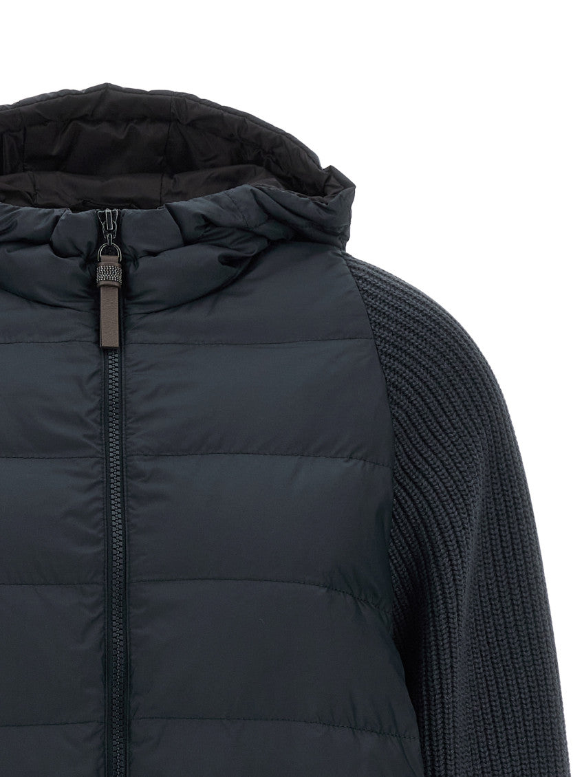 Blue Quilted Hood Jacket 3