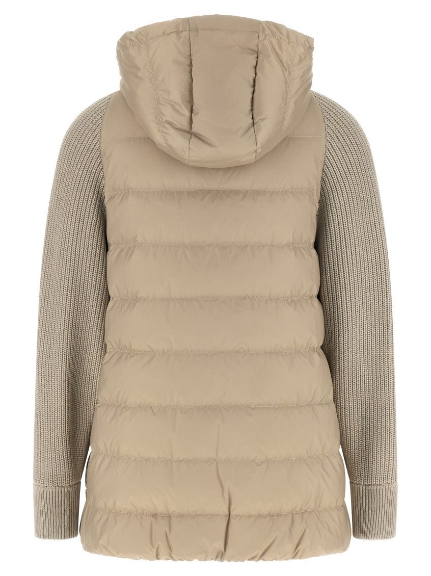 Beige Quilted Hood Jacket 2