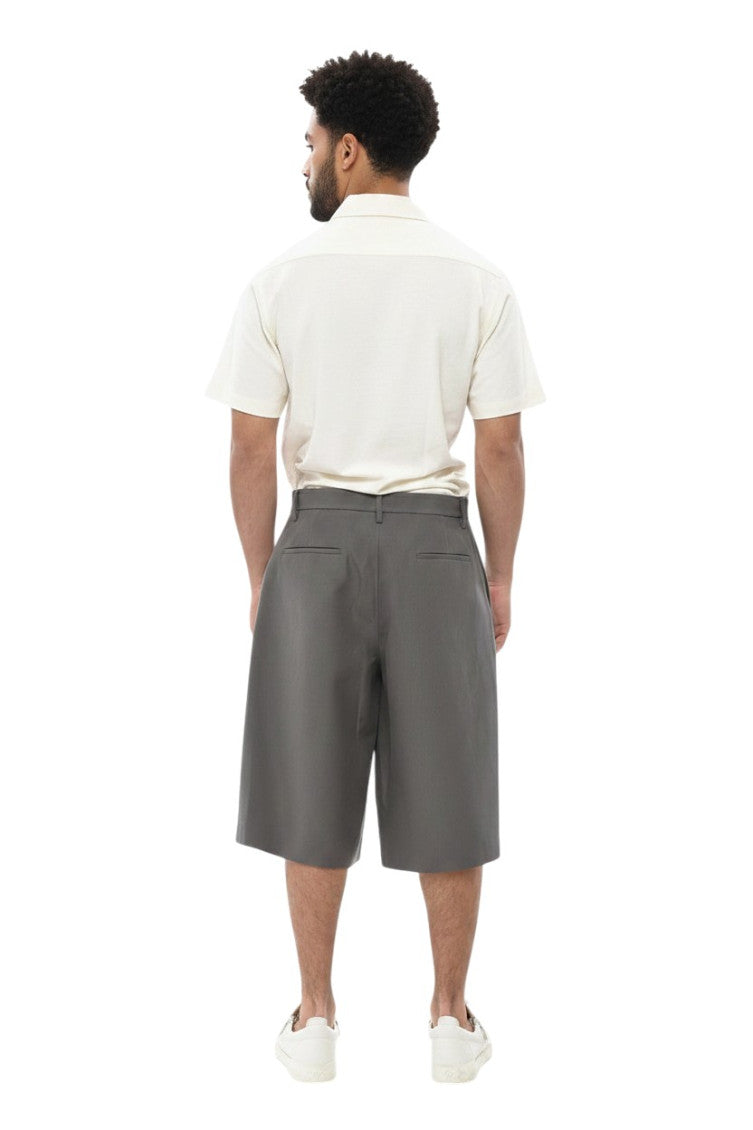 Grey Loose Solid Shorts 2