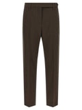 Brown Tapered Flat Front Pants 1
