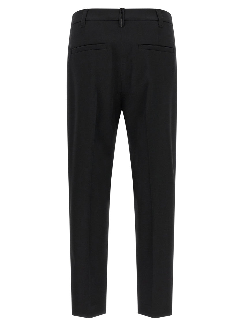 Black Tapered Flat Front Pants 2