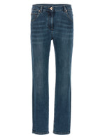 Blue Straight Flat Front Jeans 1