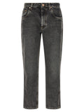 Grey Straight Mid Rise Jeans 1