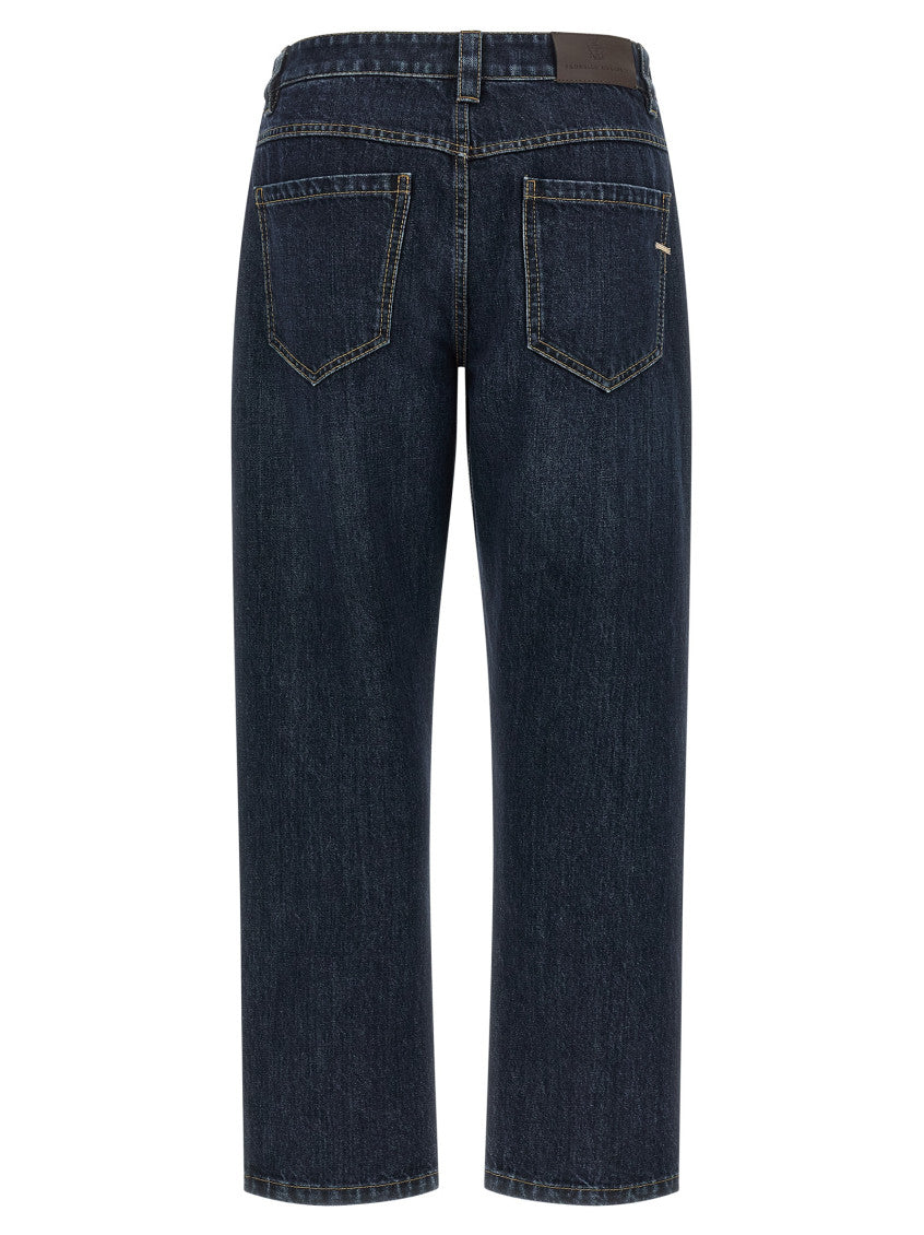 Blue Straight Mid Rise Jeans 2