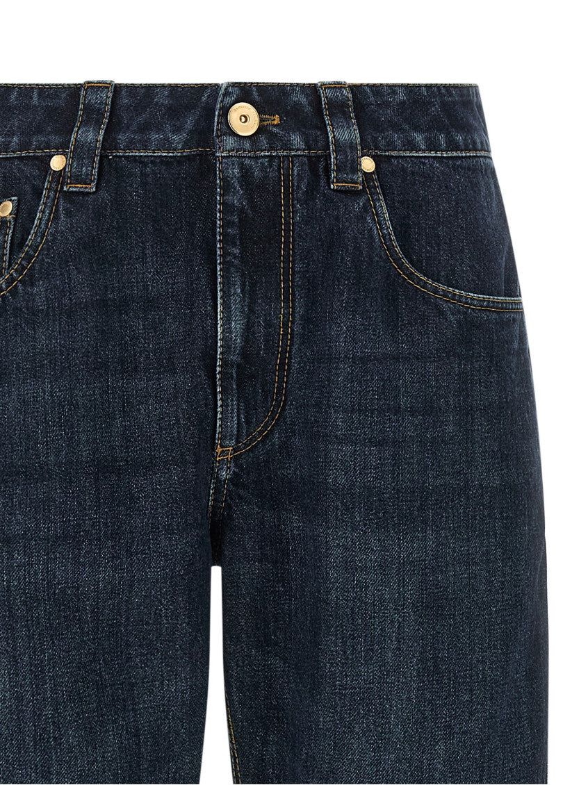 Blue Straight Mid Rise Jeans 3