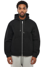 Black Solid Zip Up Hoodie 1