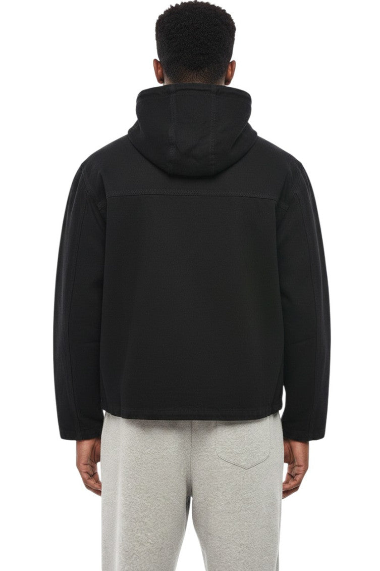 Black Solid Zip Up Hoodie 2