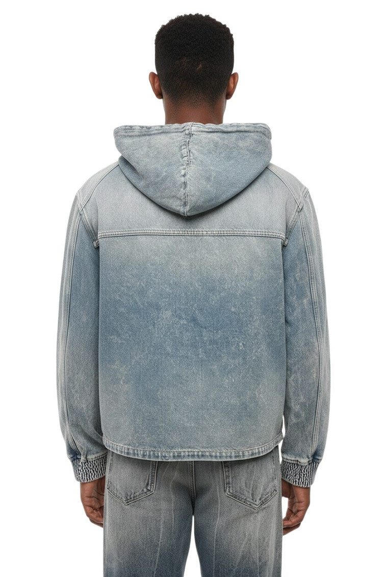 Light Blue Zip Up Hood Jacket 2