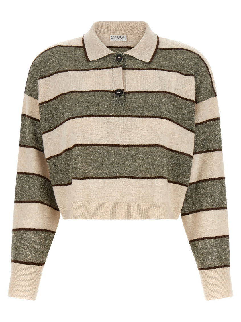 Multicolor Stripes Shirt Collar Polo 1