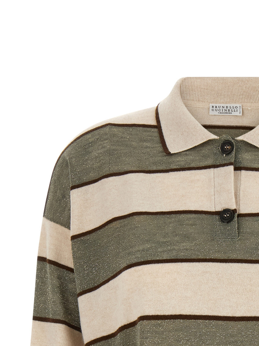 Multicolor Stripes Shirt Collar Polo 3