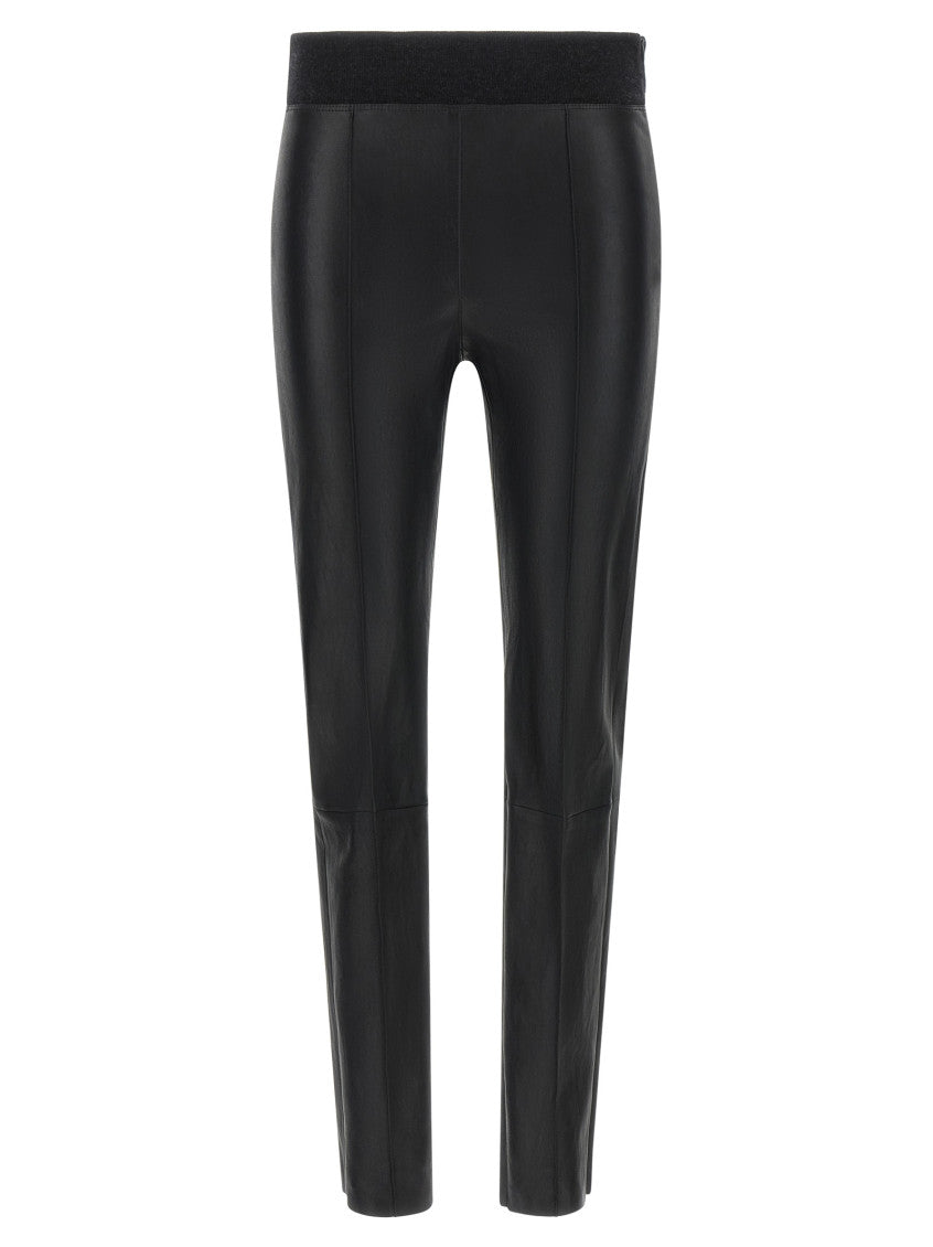 Black Leather Solid Activewear 1