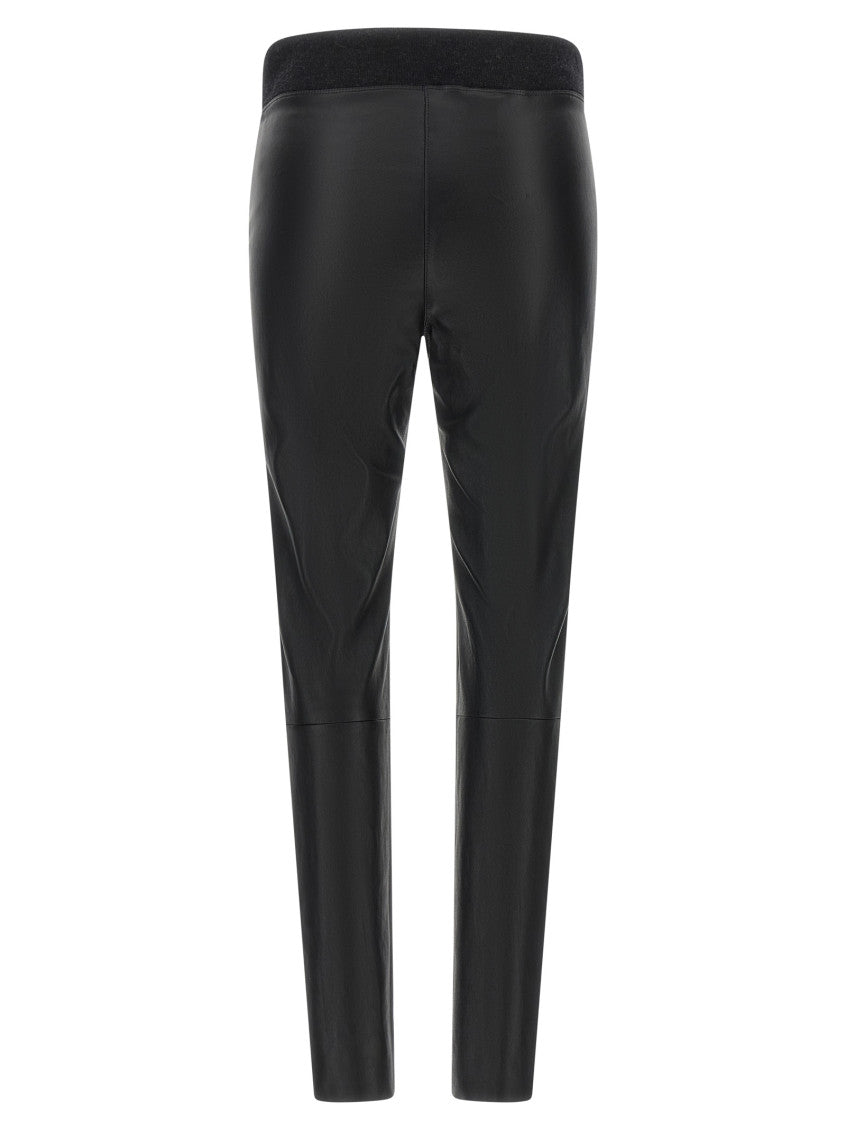 Black Leather Solid Activewear 2