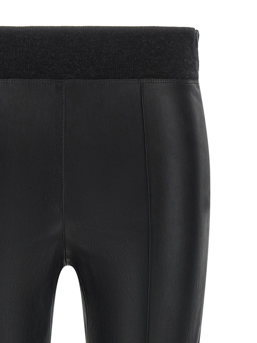Black Leather Solid Activewear 3