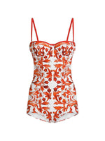 Orange Printed Swimwear 1