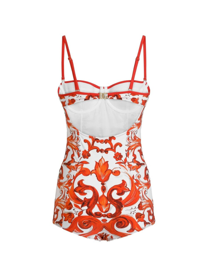 Orange Printed Swimwear 2