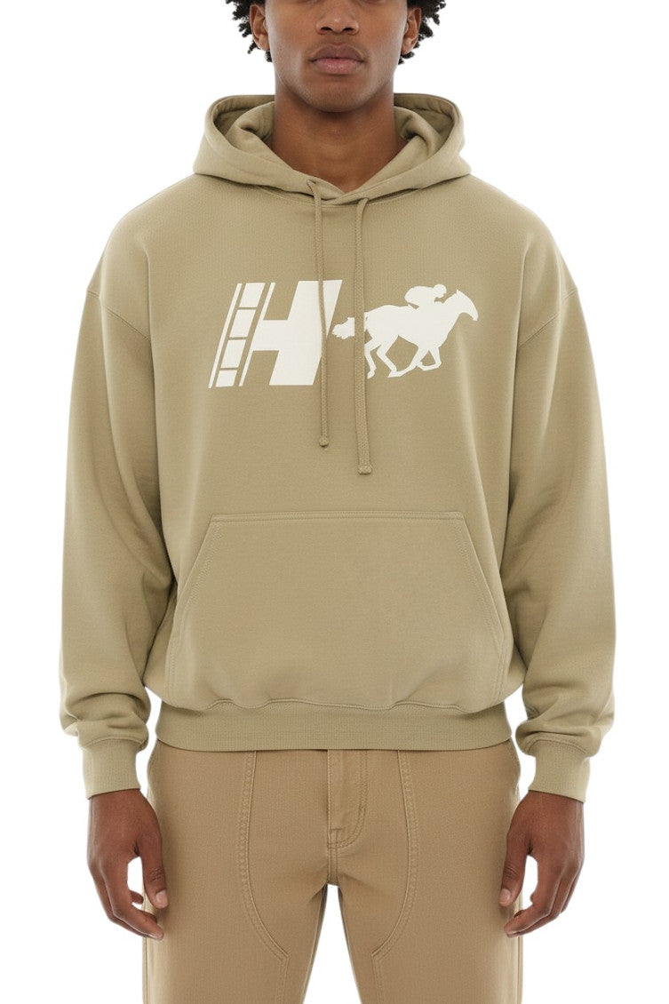Beige Graphic Print Hoodie 1