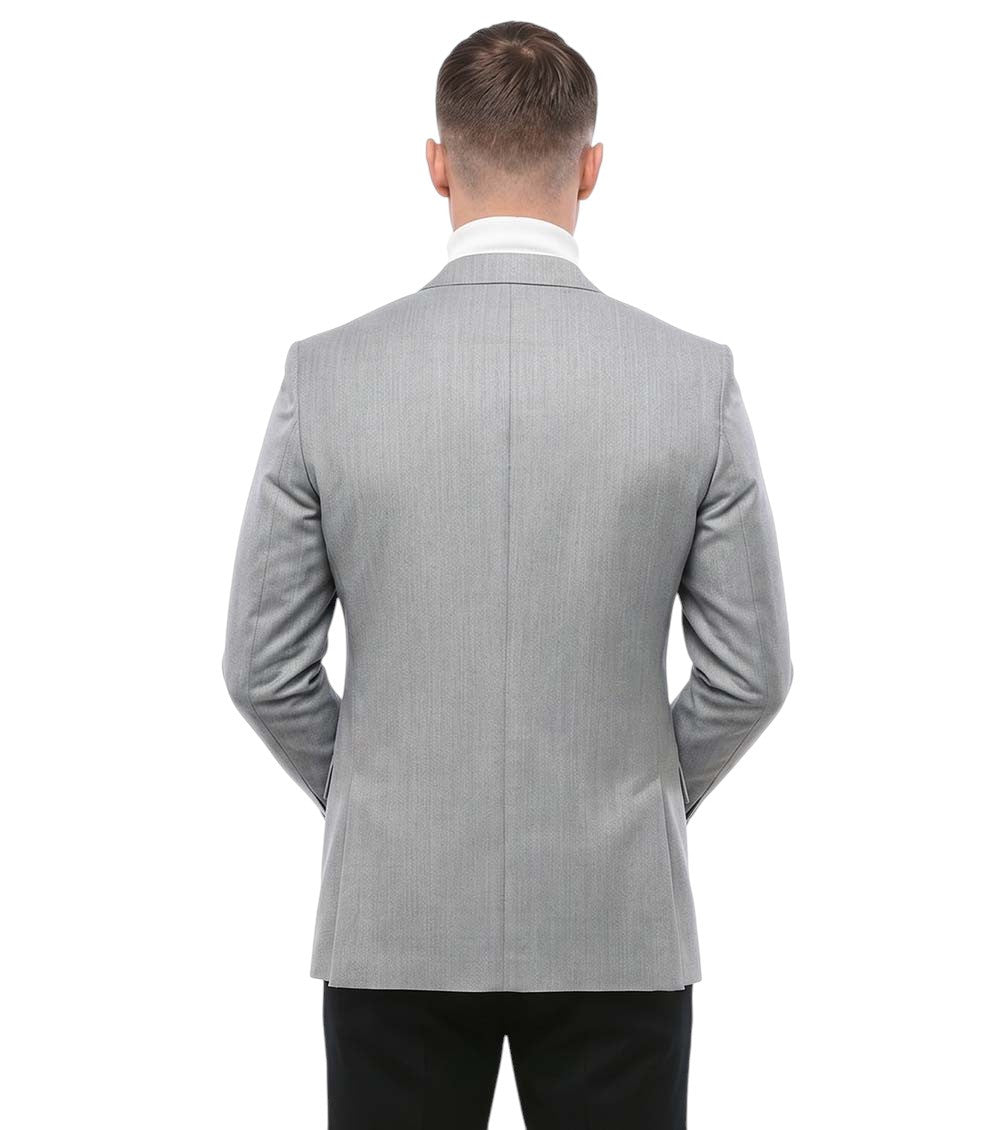 Grey Peaked Lapel Blazer 2