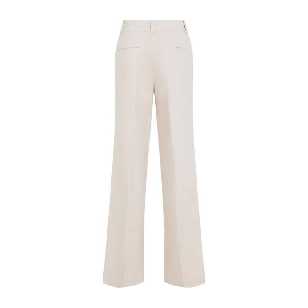 Beige Straight Flat Front Pants 2